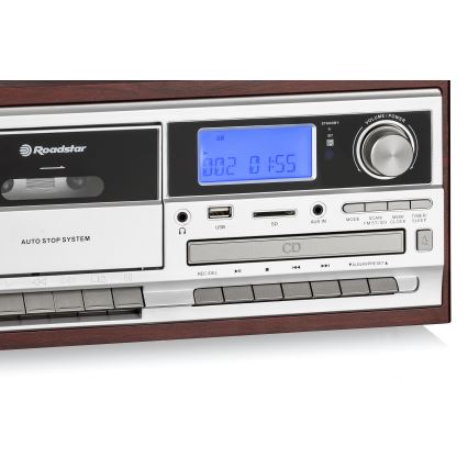 Roadstar HIF-8892 EBT - Hi-Fi rendszer lemezjátszóval, CD-vel és kazettával 64W/230V + távirányító