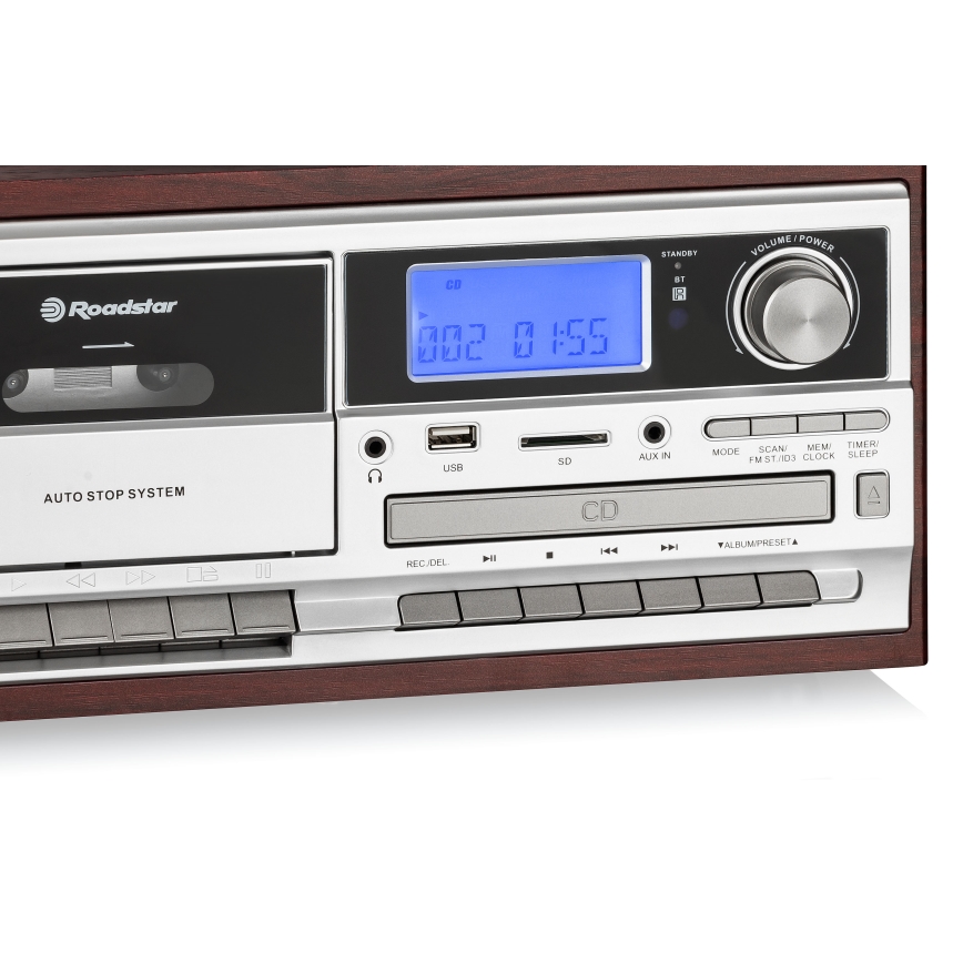 Roadstar HIF-8892 EBT - Hi-Fi rendszer lemezjátszóval, CD-vel és kazettával 64W/230V + távirányító