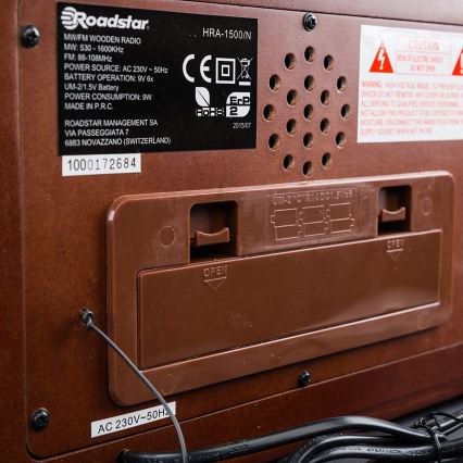 Roadstar HRA-1500/N - Rádió FM/MW 24W/230V/6xLR14