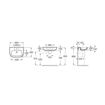 Roca A327242000 - MERIDIAN falra szerelhető mosdó 60x46 cm kerámia/fehér