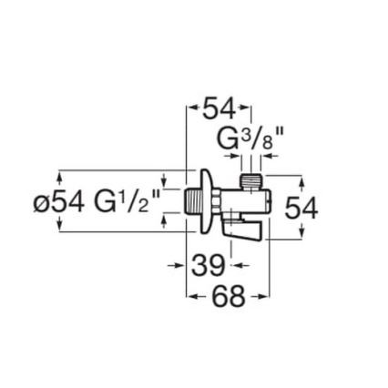 Roca A525168200 - AQUA sarokszelep, fényes króm