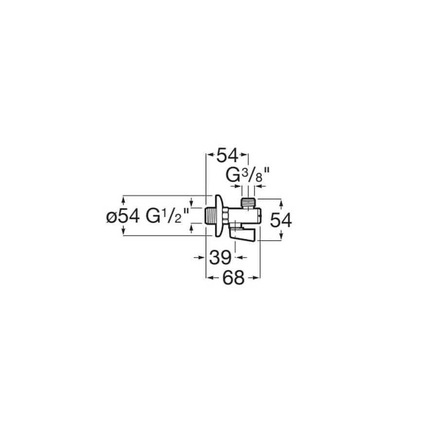 Roca A525168200 - AQUA sarokszelep, fényes króm