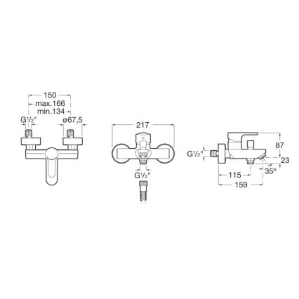 Roca A5A0209C00 - L20 fürdőkád csaptelep, fényes króm