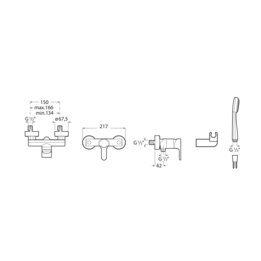Roca A5A2009C02 - L20 csaptelepes zuhanyszett, fényes króm