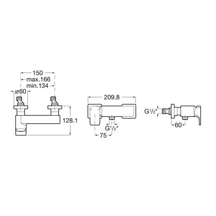 Roca A5A2D01C00 - Zuhanycsaptelep L90, fényes króm
