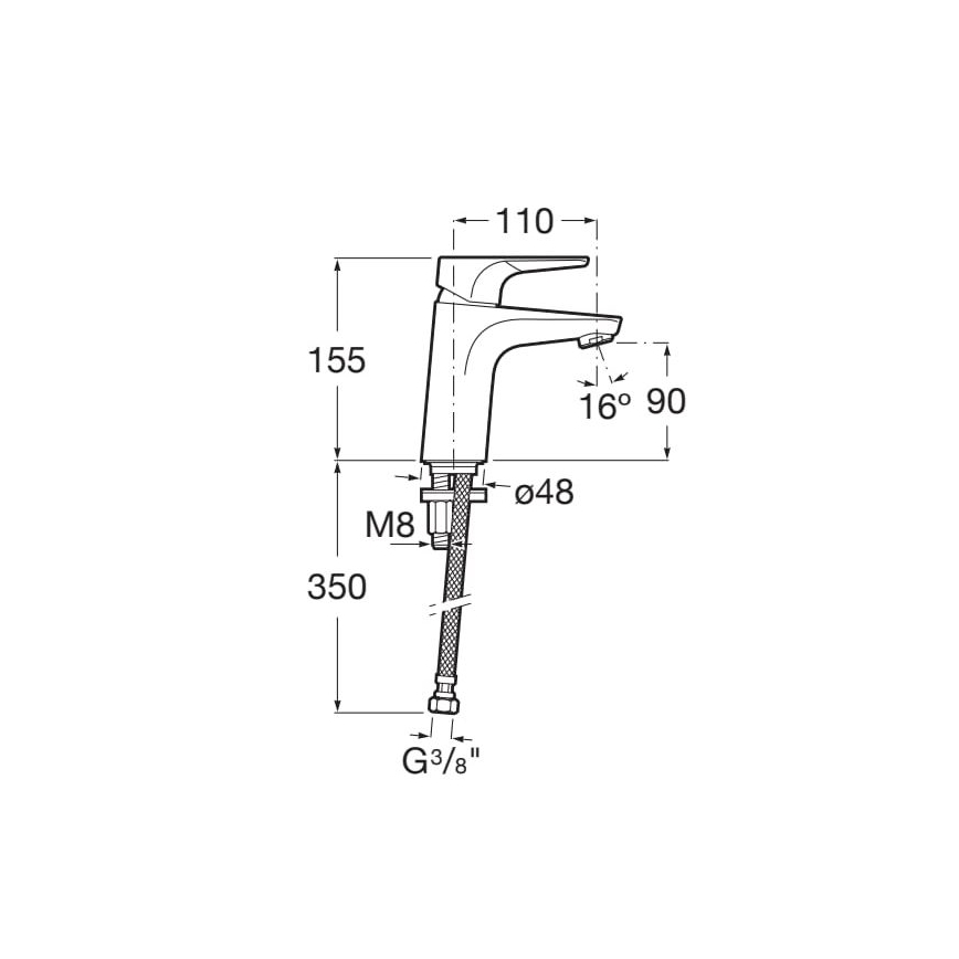 Roca A5A3290C00 - Atlas mosdócsaptelep 15,5 cm Cold Start/fényes króm