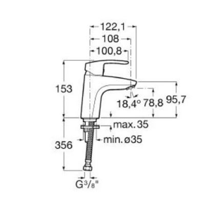 Roca A5A3298C00 - MONODIN mosdócsaptelep 15,3 cm, fényes króm