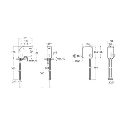 Roca A5A5609C00 - Érintésmentes mosdócsaptelep L20 4xAA fényes króm