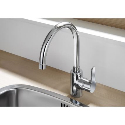 Roca A5A8409C00 - Mosogató csaptelep L20 32,5 cm fényes króm