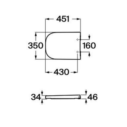Roca A80147200B - SoftClose GAP WC-ülőke, supralit, fehér