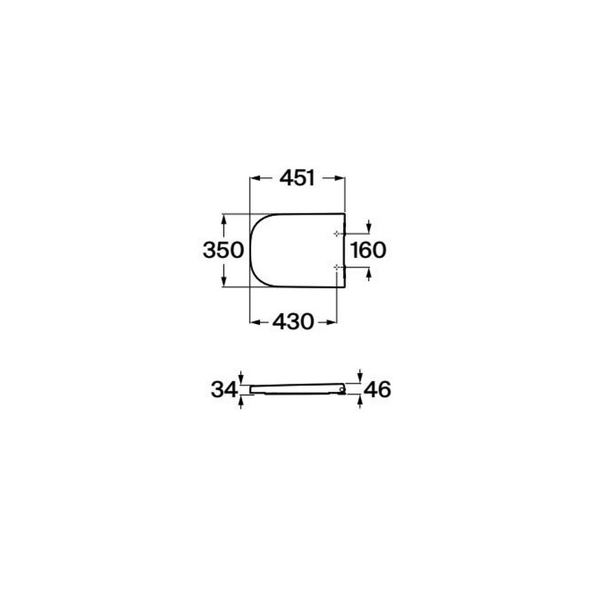 Roca A80147200B - SoftClose GAP WC-ülőke, supralit, fehér