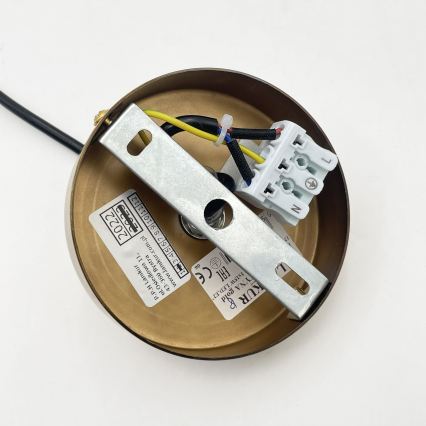 ROCCO kábeles függőlámpa 1xE27/15W/230V arany/füstös bézs