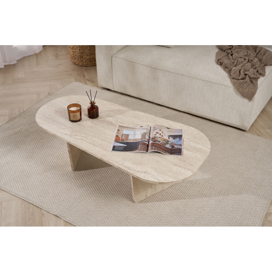 ROND dohányzóasztal 130x65 cm bézs