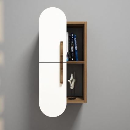 Fali szekrény ROSE 80x35 cm fehér/barna