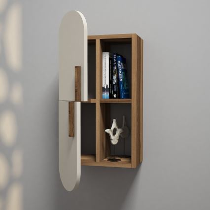 Fali szekrény ROSE 60x35 cm barna/krém