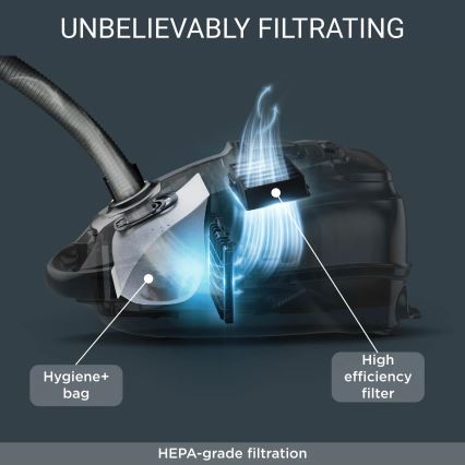 Rowenta - Porzsákos porszívó SILENCE FORCE ALLERGY+ 4,5 l 400W/230V fekete/fehér