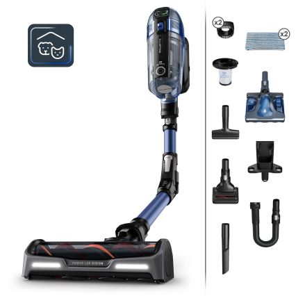 Rowenta - Álló porszívó mop funkcióval X-FORCE FLEX ANIMAL AQUA AUTO 3 az 1-ben 480W/32,4V 2500 mAh kék