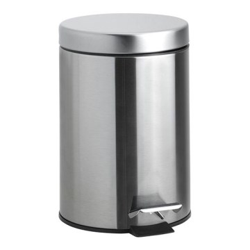 Rozsdamentes acél szemetes 17x25,5 cm, ezüstszínű