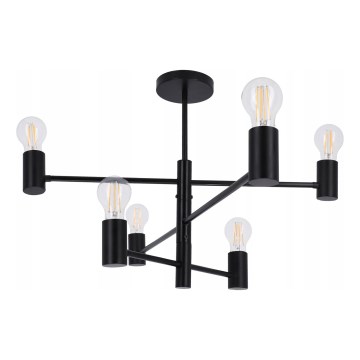 Rudas csillár 6xE27/20W/230V fekete