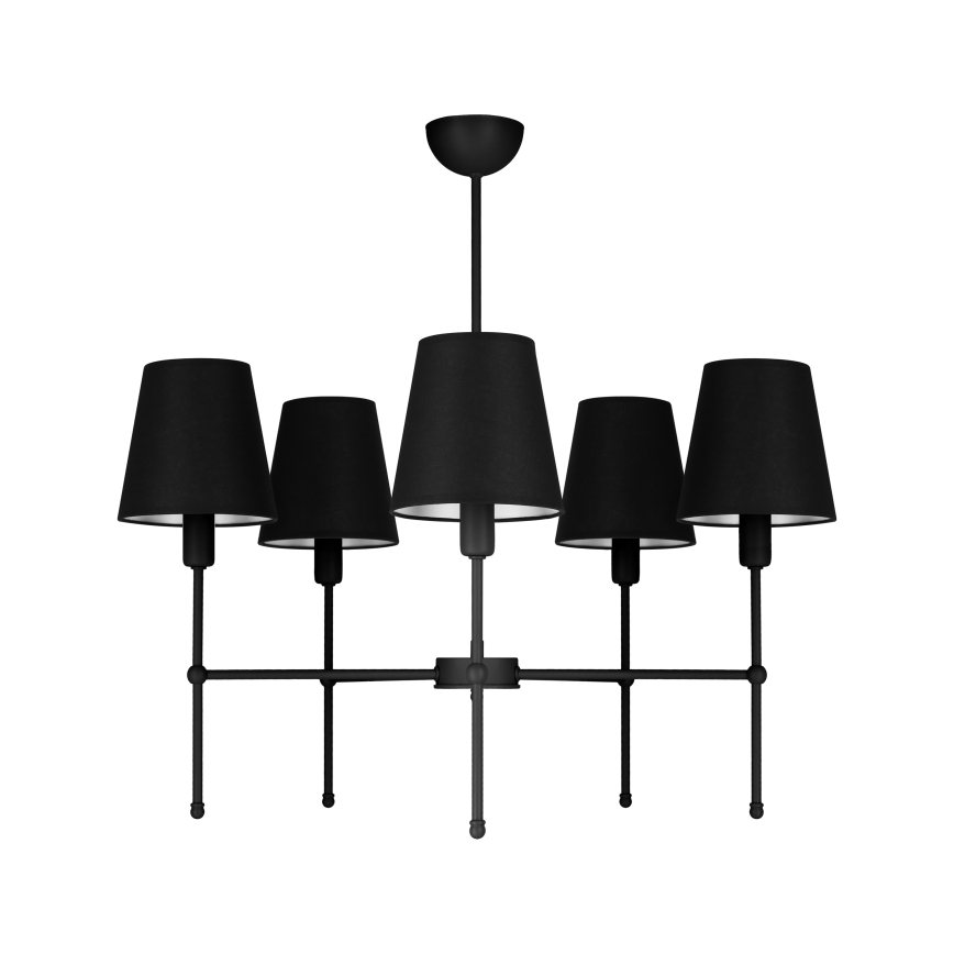 Rudas csillár MADELA 5xE14/40W/230V fekete