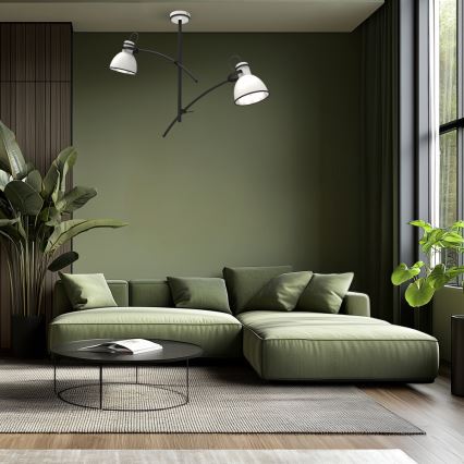 Rudas mennyezeti csillár ZUMBA 2xE27/60W/230V fehér/fekete