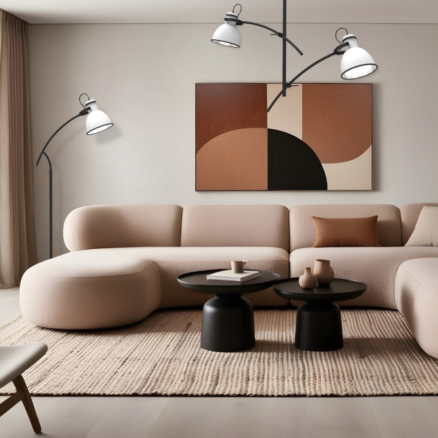 Rudas mennyezeti csillár ZUMBA 2xE27/60W/230V fehér/fekete