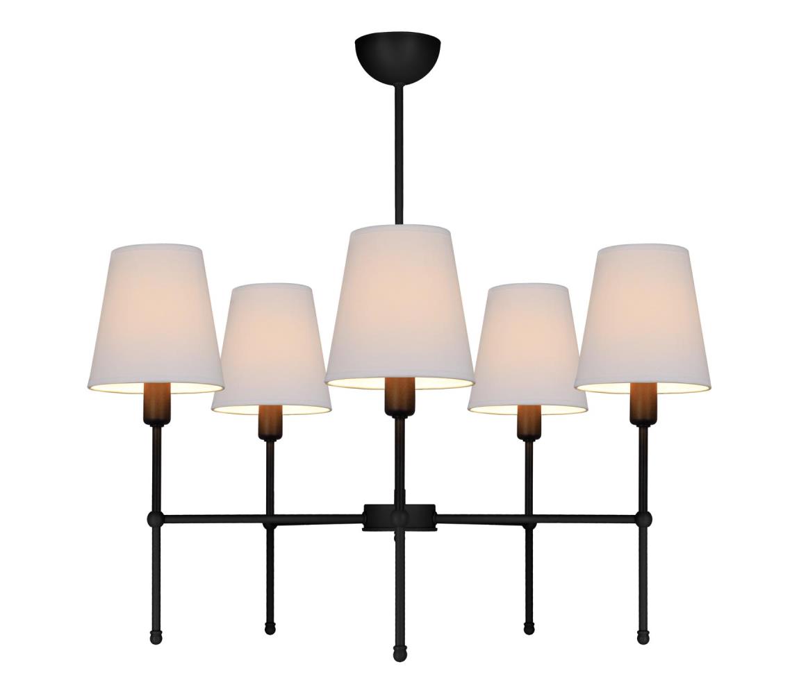 Rúdon csillár MADELA 5xE14/40W/230V fehér/fekete 0150