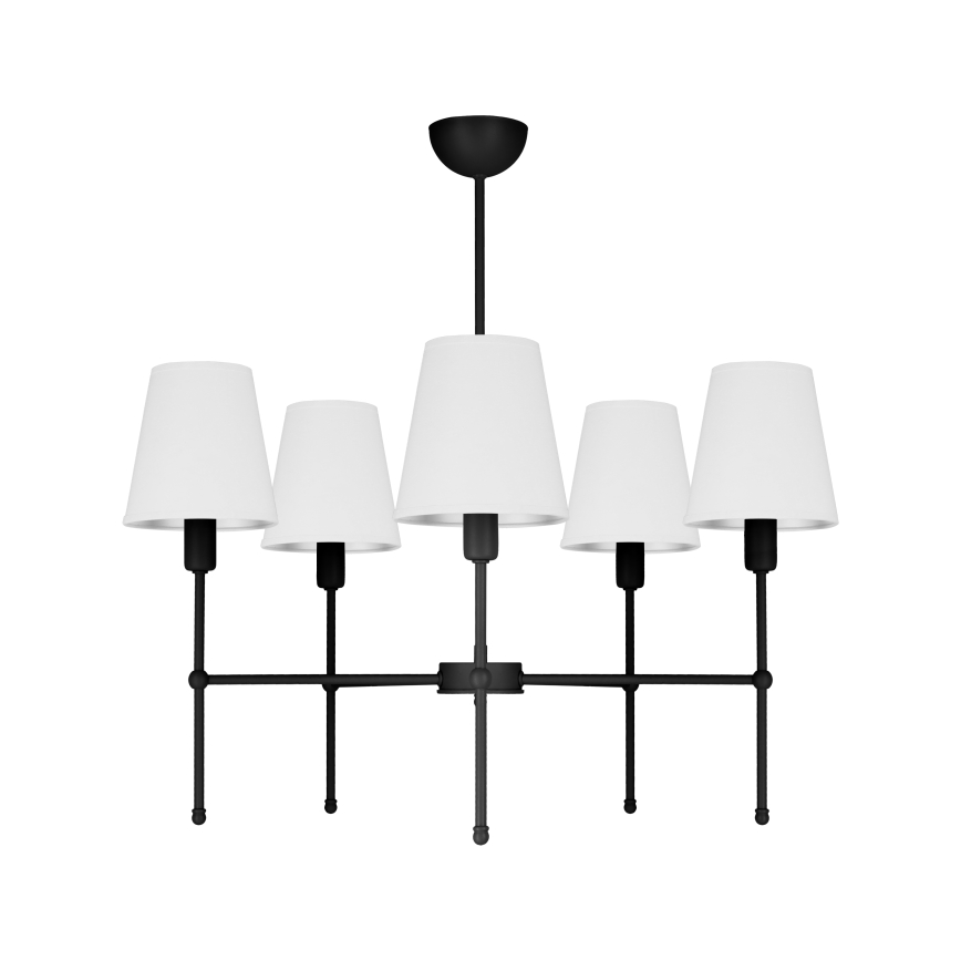 Rúdon csillár MADELA 5xE14/40W/230V fehér/fekete
