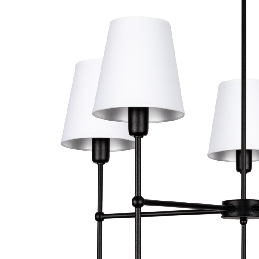 Rúdon csillár MADELA 5xE14/40W/230V fehér/fekete