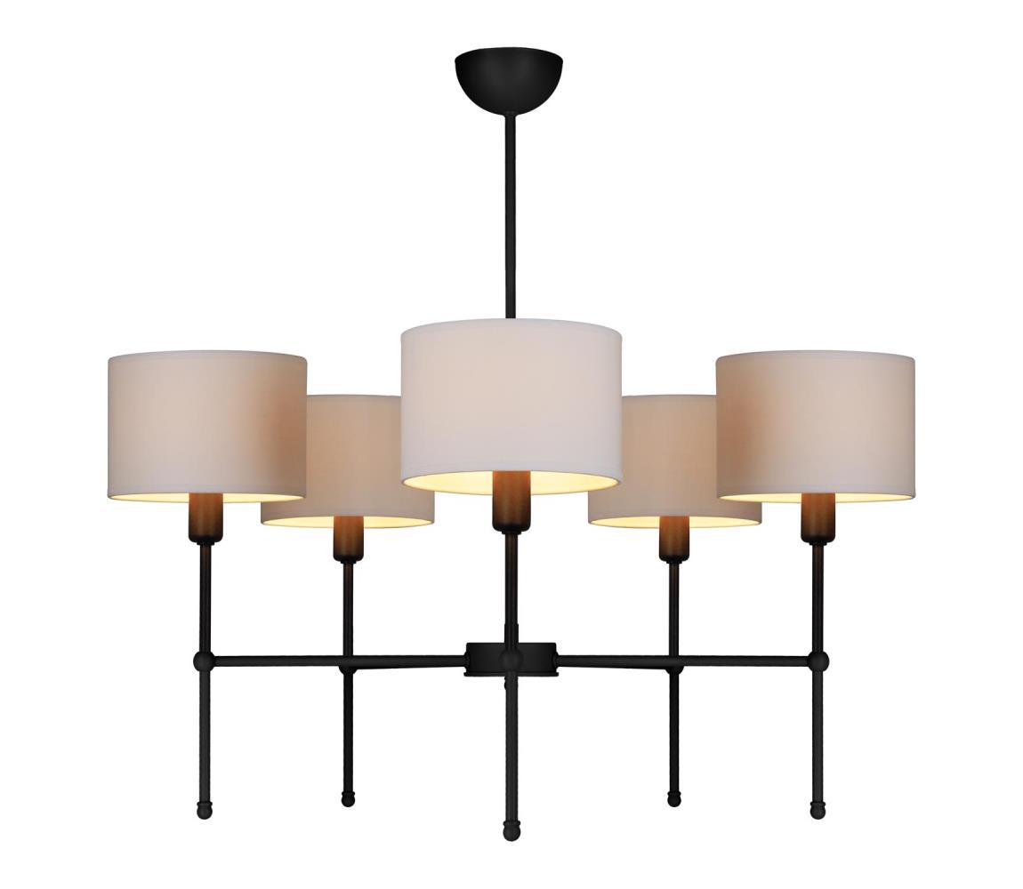 Rúdon függő csillár MADELA 5xE14/40W/230V fehér/fekete 0098