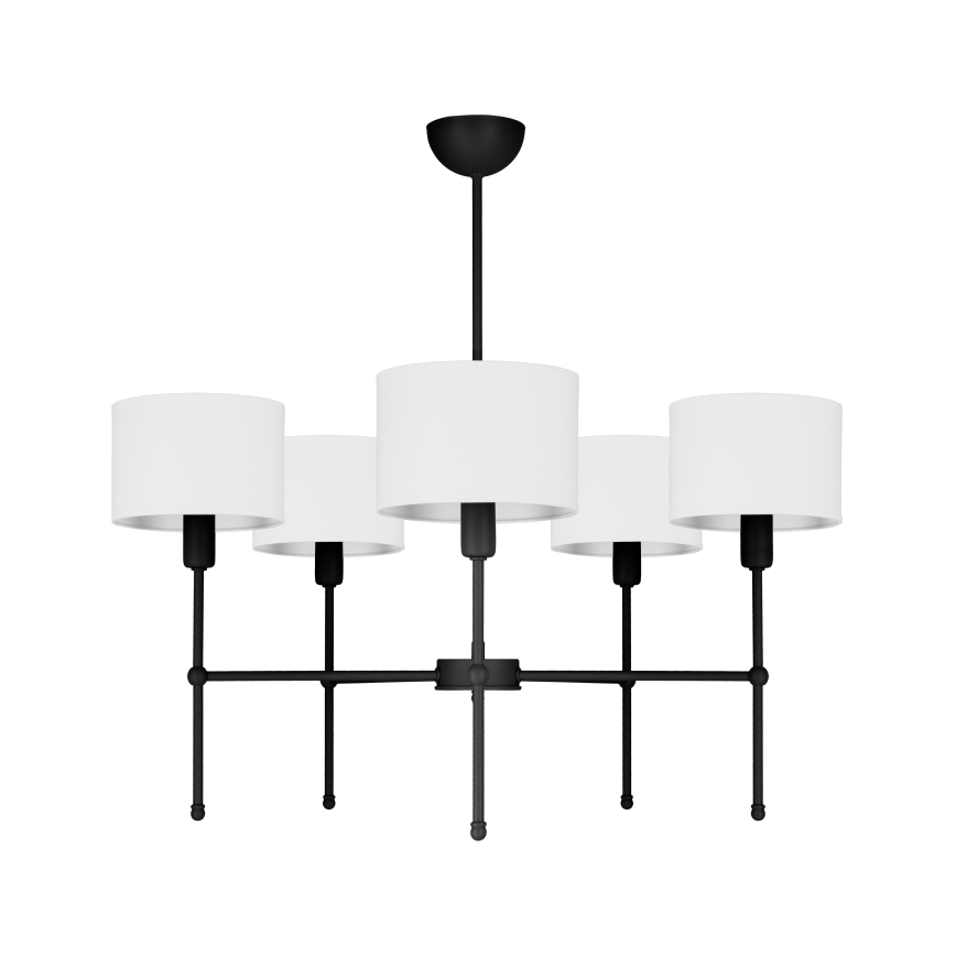 Rúdon függő csillár MADELA 5xE14/40W/230V fehér/fekete
