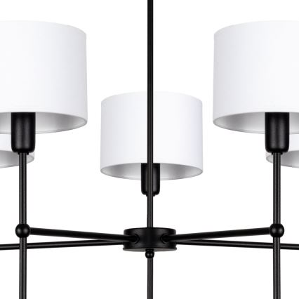 Rúdon függő csillár MADELA 5xE14/40W/230V fehér/fekete