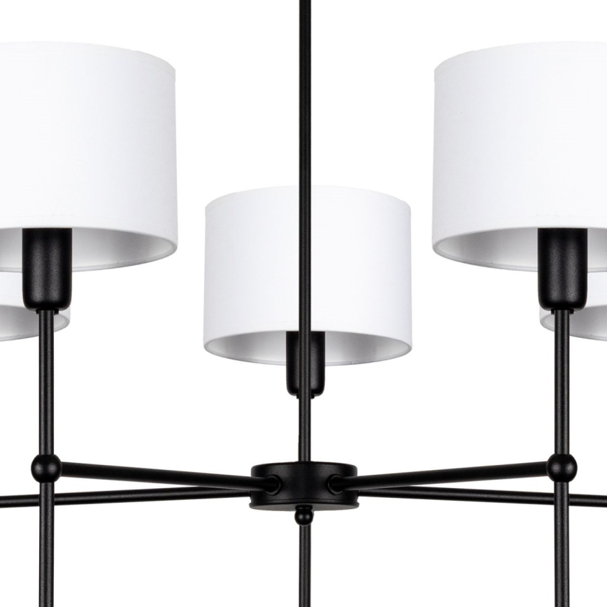Rúdon függő csillár MADELA 5xE14/40W/230V fehér/fekete