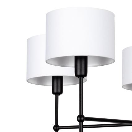 Rúdon függő csillár MADELA 5xE14/40W/230V fehér/fekete