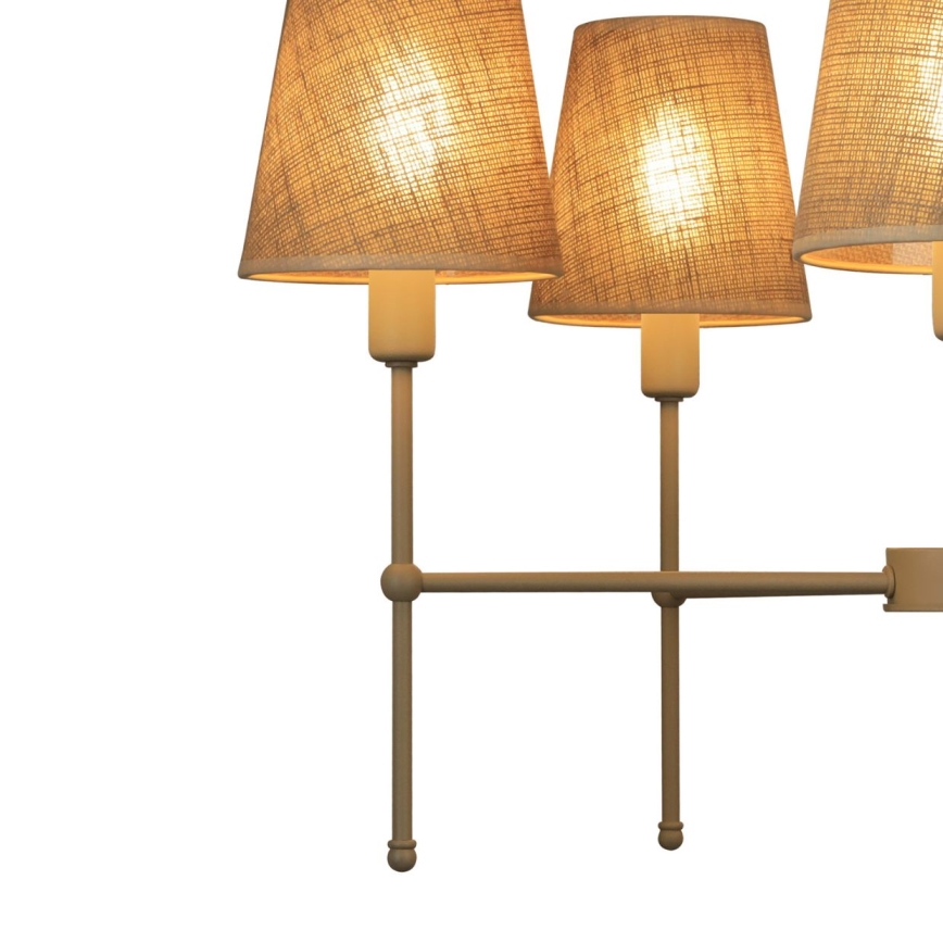 Rúdon szerelt MADELA csillár, 5 x E14 foglalat, max. 40 W, 230 V, juta, bézs