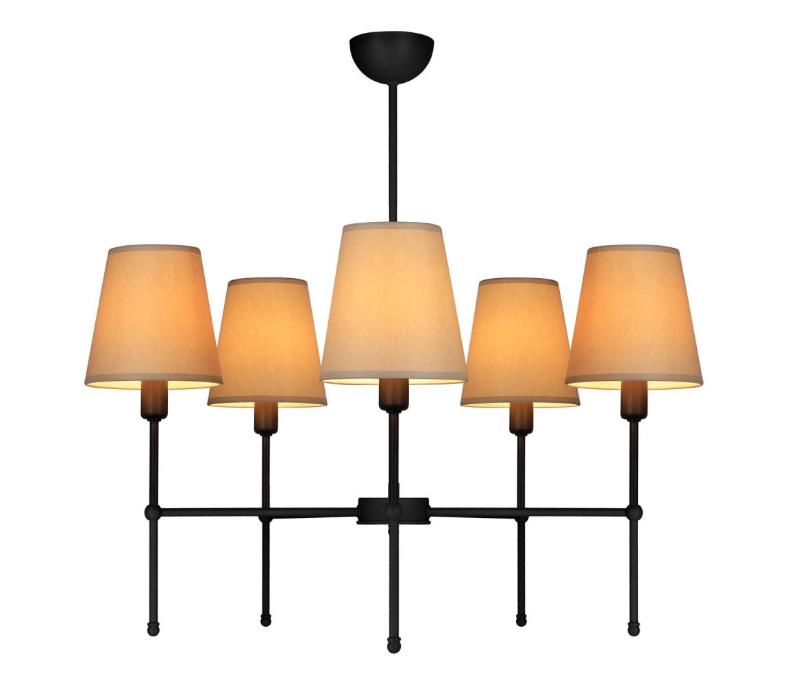 Rúdra szerelhető csillár MADELA 5xE14/40W/230V bézs/fekete 0149