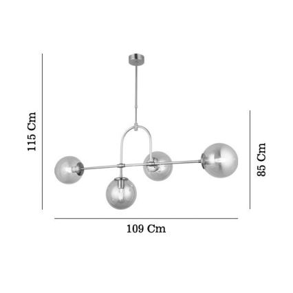 Rúdra szerelhető csillár POLINO 4xE27/40W/230V arany