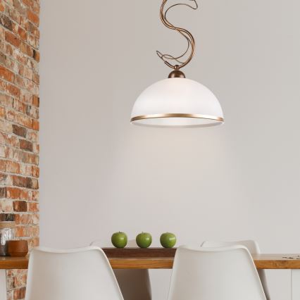 Rúdra szerelt COBRA csillár 1xE27/60W/230V Ø 30 cm bronz/patina