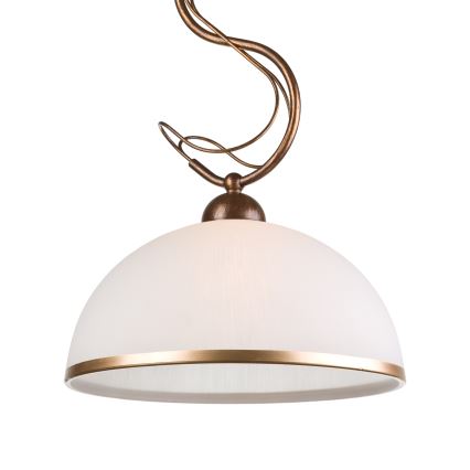 Rúdra szerelt COBRA csillár 1xE27/60W/230V Ø 30 cm bronz/patina