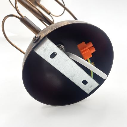 Rúdra szerelt COBRA csillár 1xE27/60W/230V Ø 30 cm bronz/patina