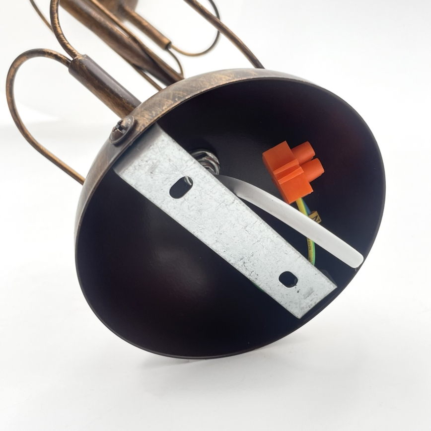 Rúdra szerelt COBRA csillár 1xE27/60W/230V Ø 30 cm bronz/patina