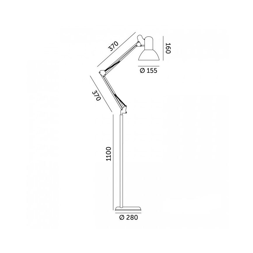 Rugalmas állólámpa AURIQ 1xE27/60W/230V 184 cm fekete
