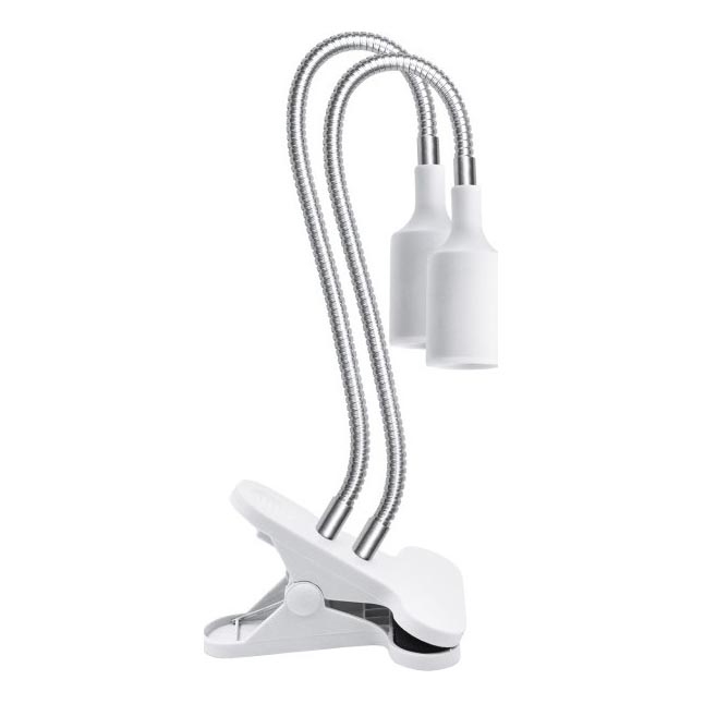 Rugalmas asztali lámpa csíptetővel növénytermesztéshez PLANTY 2xE27/30W/230V fehér