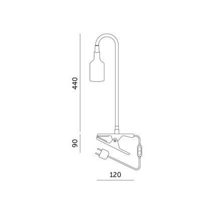 Rugalmas asztali lámpa csíptetővel növénytermesztéshez PLANTY 1xE27/30W/230V fekete