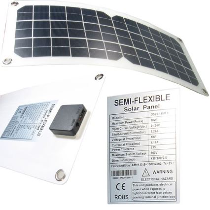 Rugalmas fotovoltaikus USB napelem 20W/12V