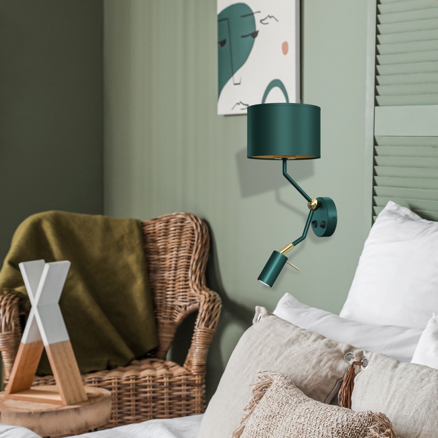 Rugalmas lámpa VERDE 1xE27/60W/230V + 1xGU10-MR11/7W zöld