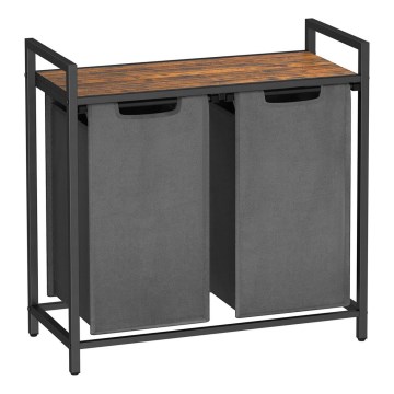 Ruhaszennyes kosár REX barna/szürke