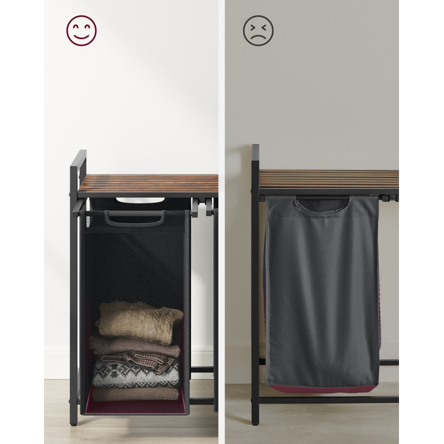 Ruhaszennyes kosár REX barna/szürke