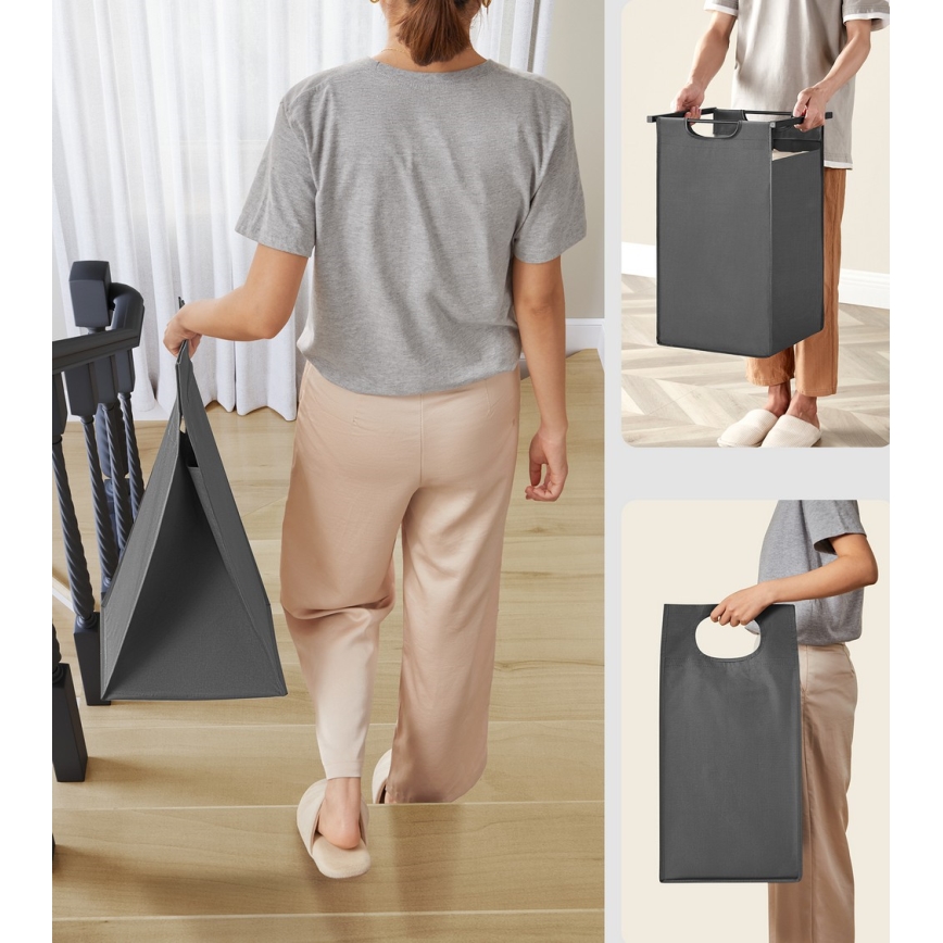 Ruhaszennyes kosár REX barna/szürke