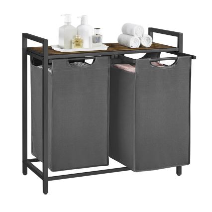 Ruhaszennyes kosár REX barna/szürke